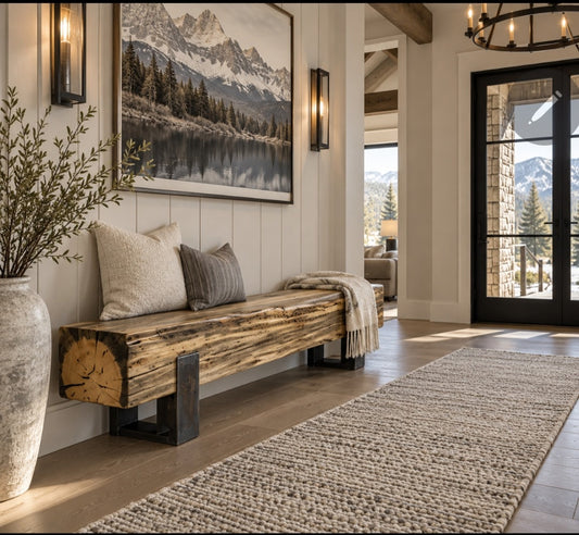 This Bench =>76 1/2” Long x 12” Wide x 18” Tall | 9” Thick Top