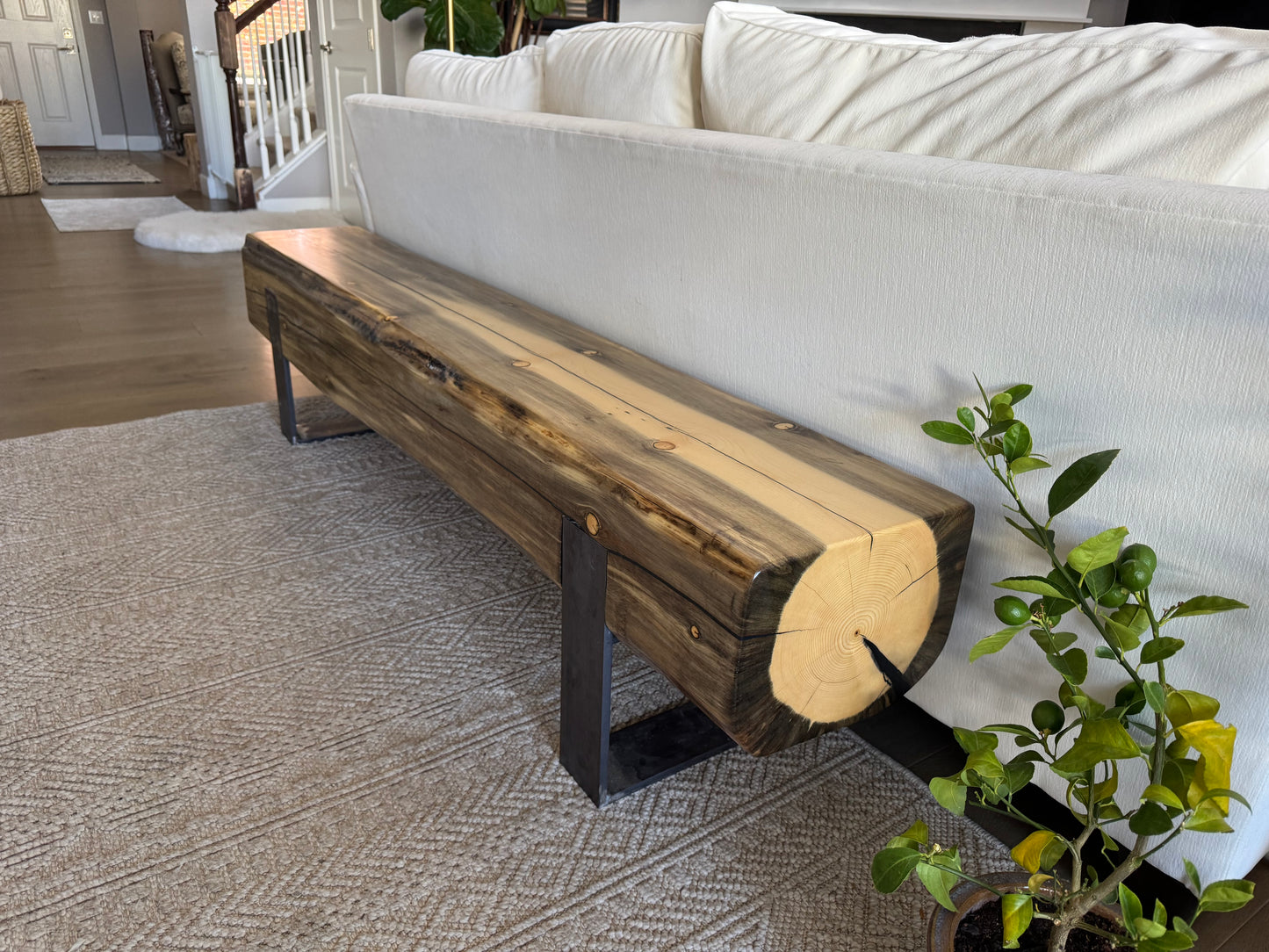 This Bench =>76 1/2” Long x 12” Wide x 18” Tall | 9” Thick Top