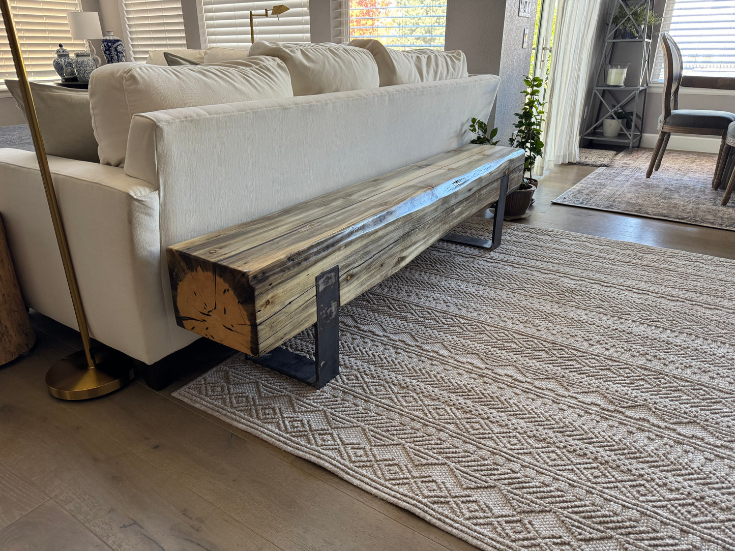 This Bench =>76 1/2” Long x 12” Wide x 18” Tall | 9” Thick Top