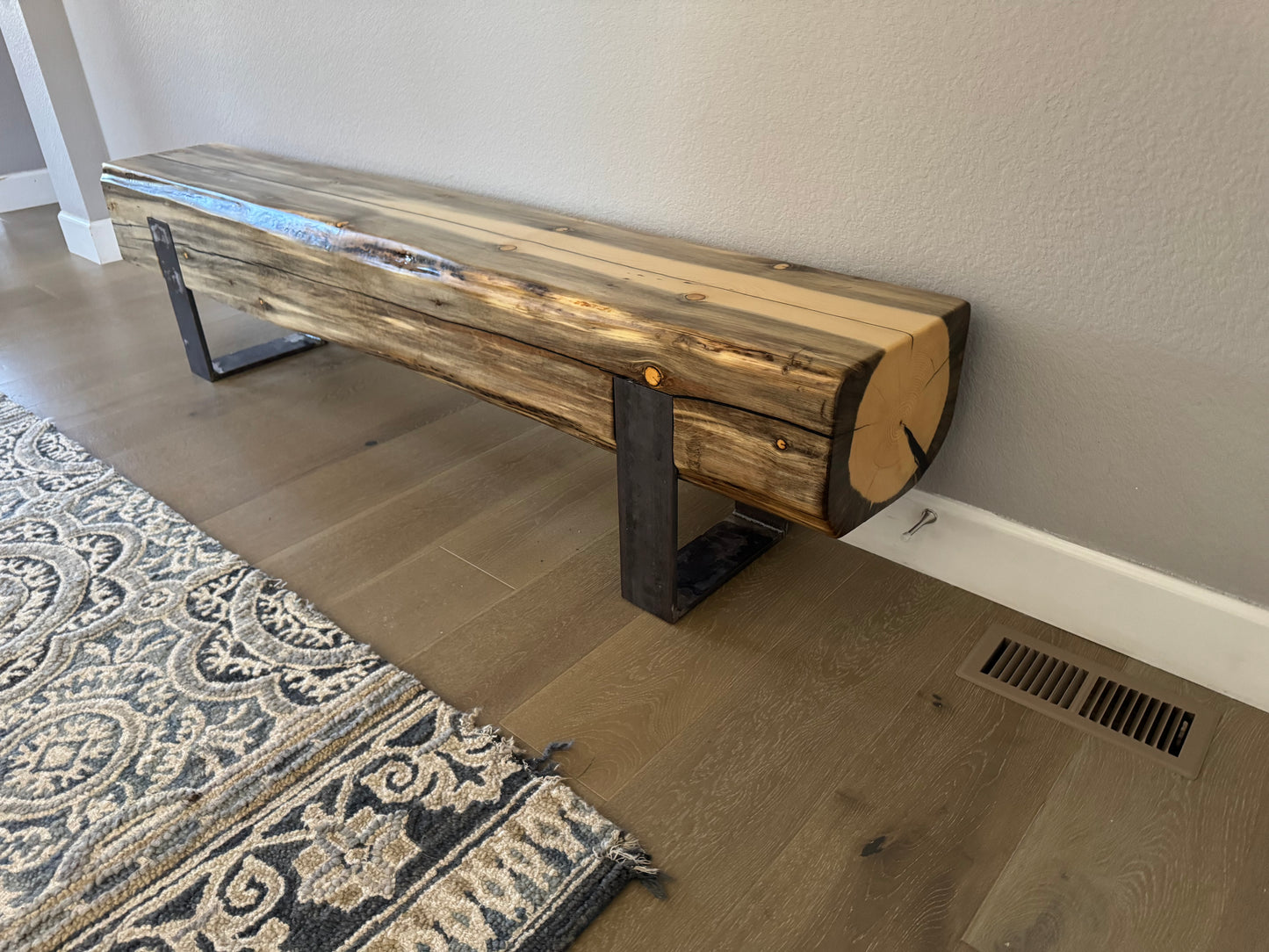 This Bench =>76 1/2” Long x 12” Wide x 18” Tall | 9” Thick Top