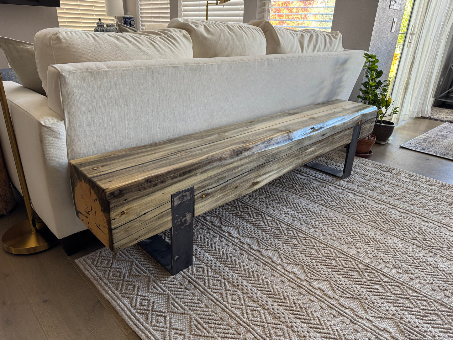 This Bench =>76 1/2” Long x 12” Wide x 18” Tall | 9” Thick Top